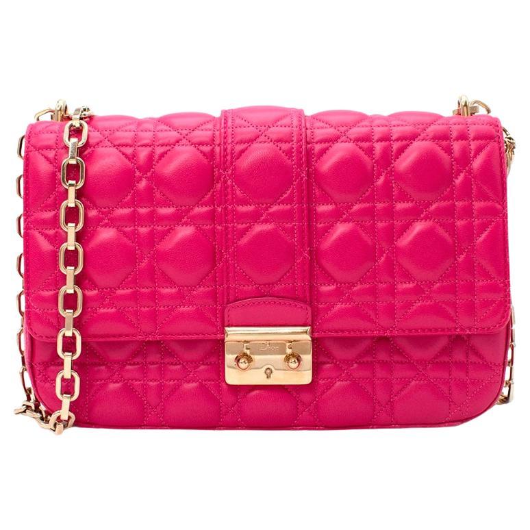 Christian Dior Addict Pink Leather Cannage Quilted Bag For Sale