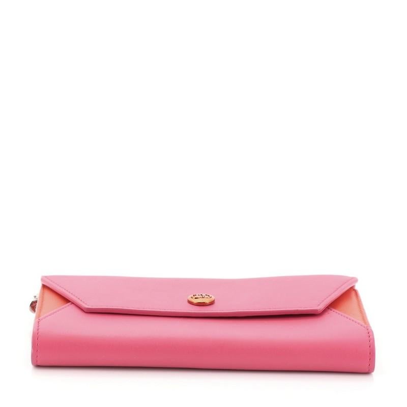 Pink Christian Dior Addict Rendez Vous Wallet on Chain Leather