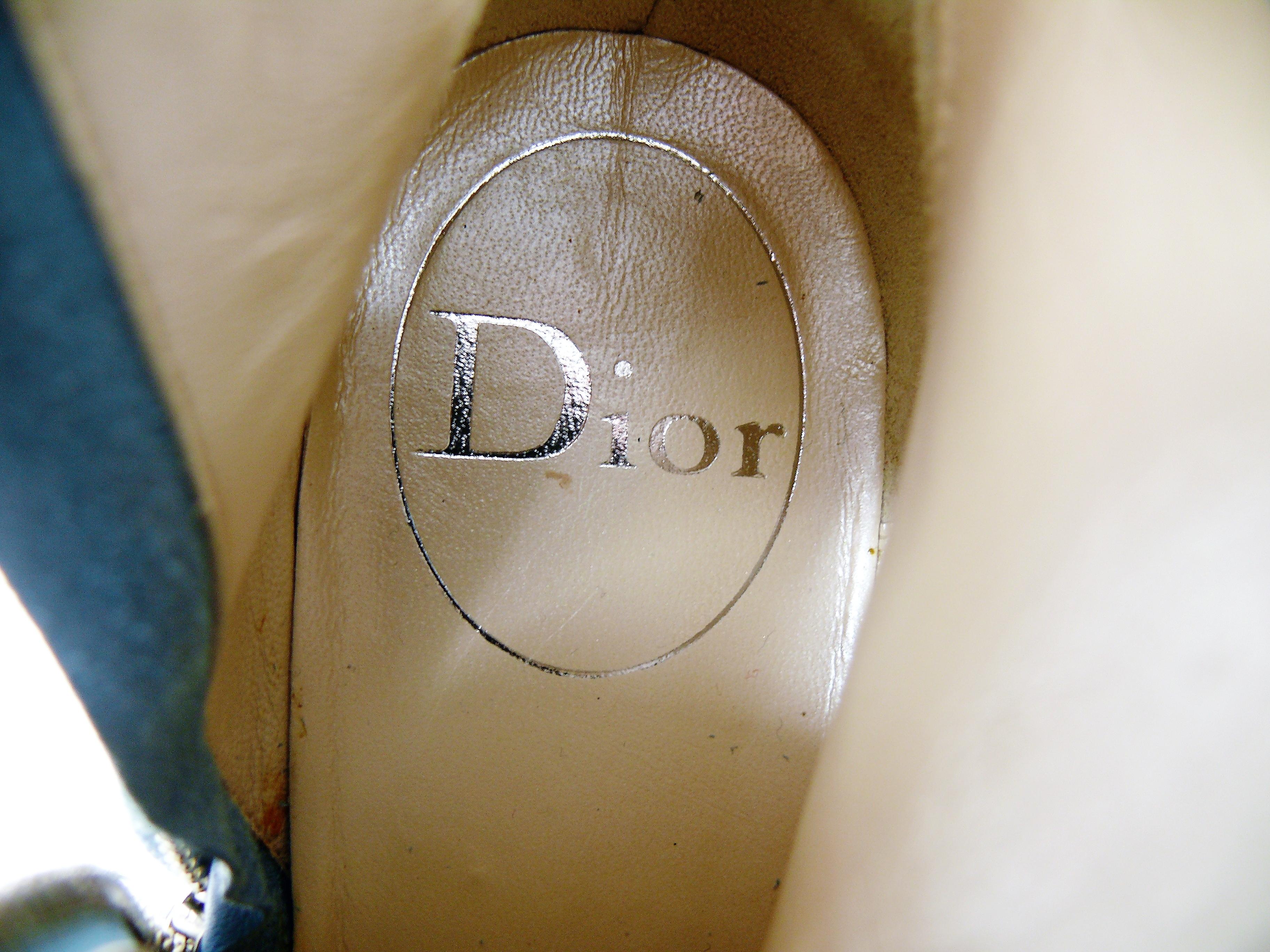 Christian Dior Admit It Light Denim Corset Ankle Boots Size 37 1/2 C 7