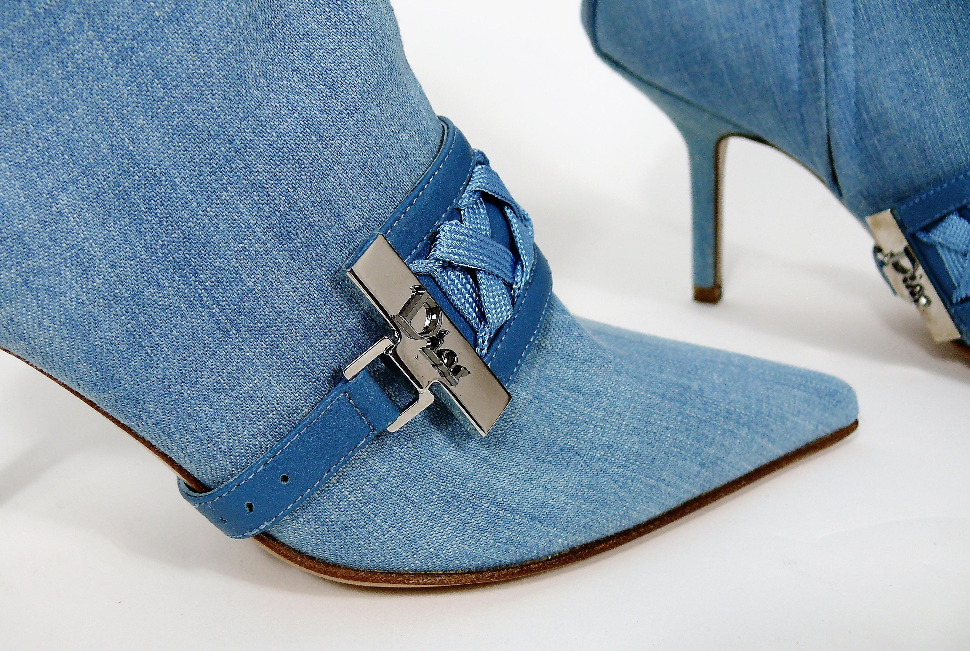 christian dior blue boots