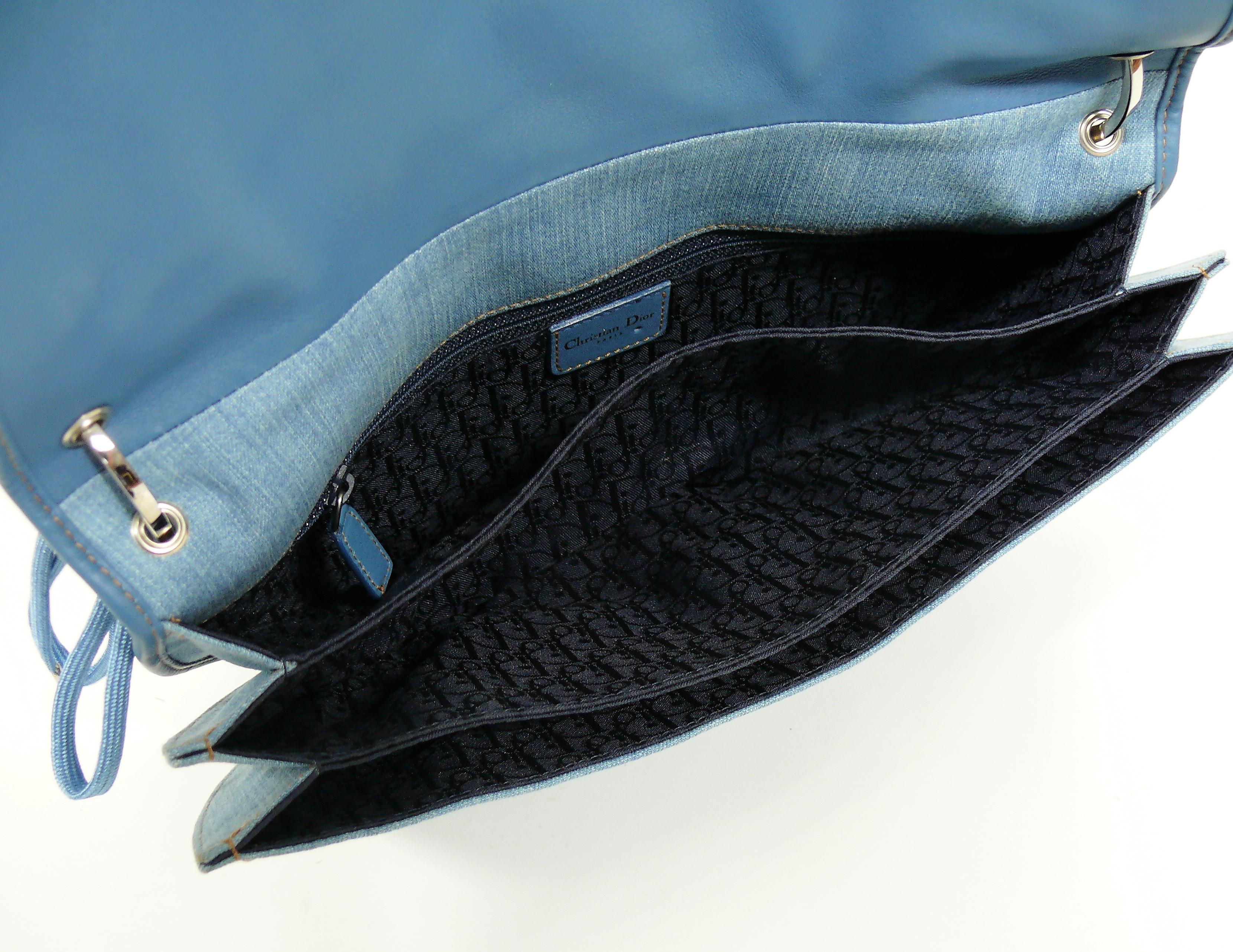 Christian Dior Admit It Light Denim Corset Saddle Shoulder Bag 5