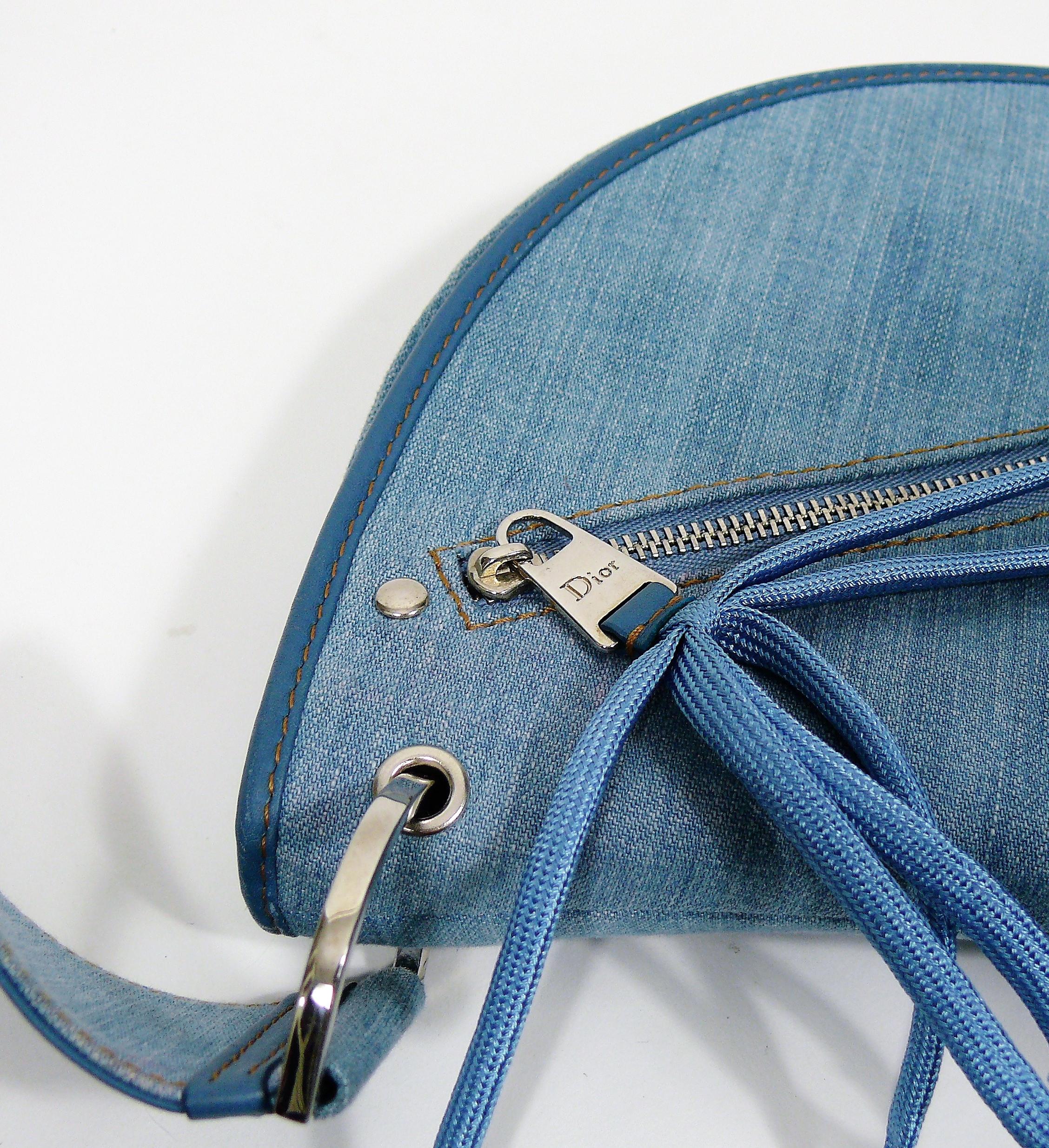 Christian Dior Admit It Light Denim Corset Saddle Shoulder Bag 7