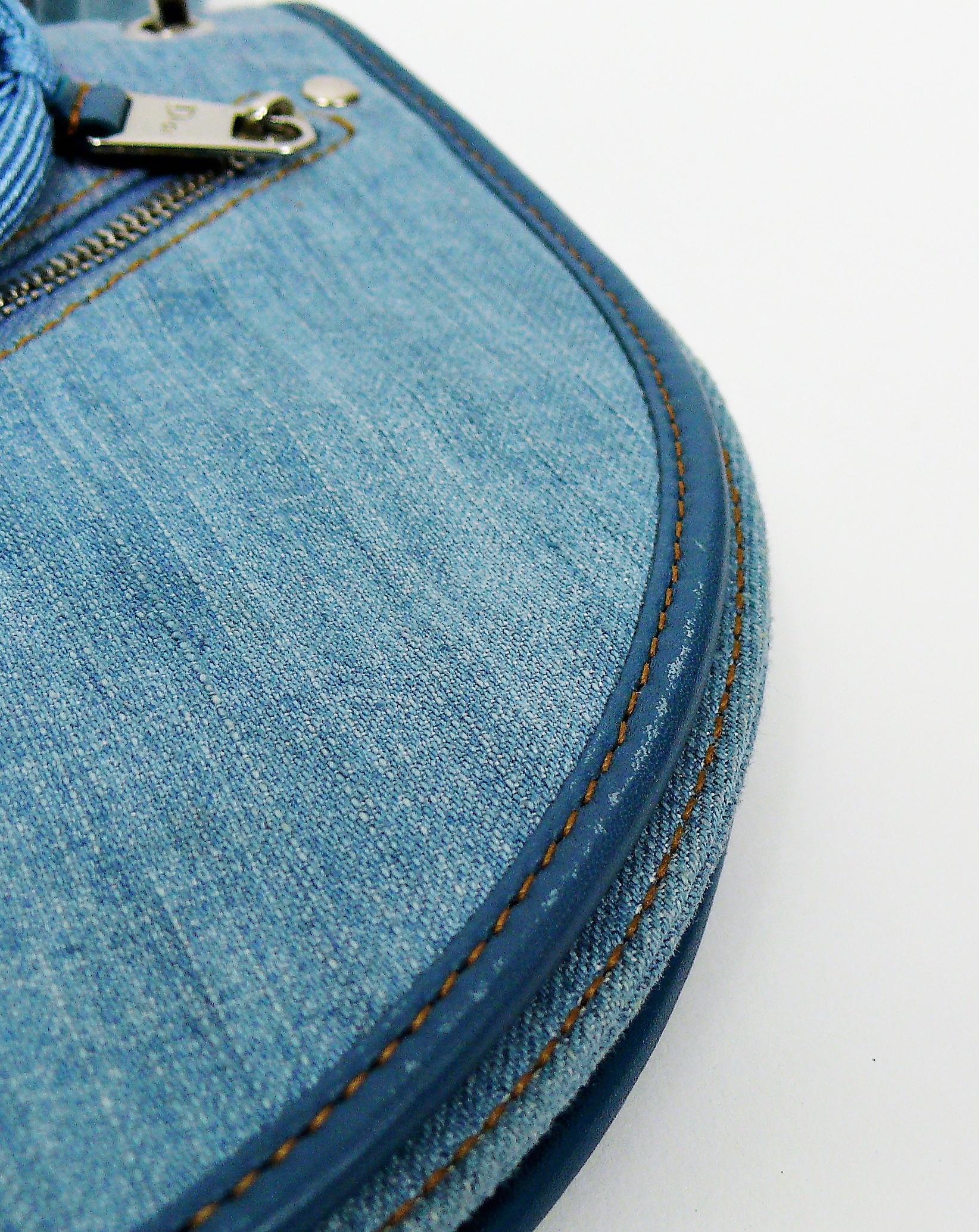 Christian Dior Admit It Light Denim Corset Saddle Shoulder Bag 9