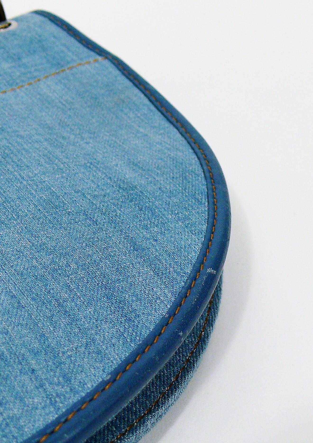 Christian Dior Admit It Light Denim Corset Saddle Shoulder Bag 10