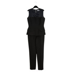 Christian Dior AH2013 Ensemble Top Pantalon FR38 Navy Wool Top Pants Set US8