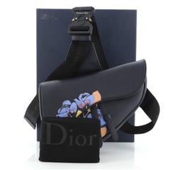 Christian Dior Alex Foxton Floral Saddle Crossbody Bag Printed Leather