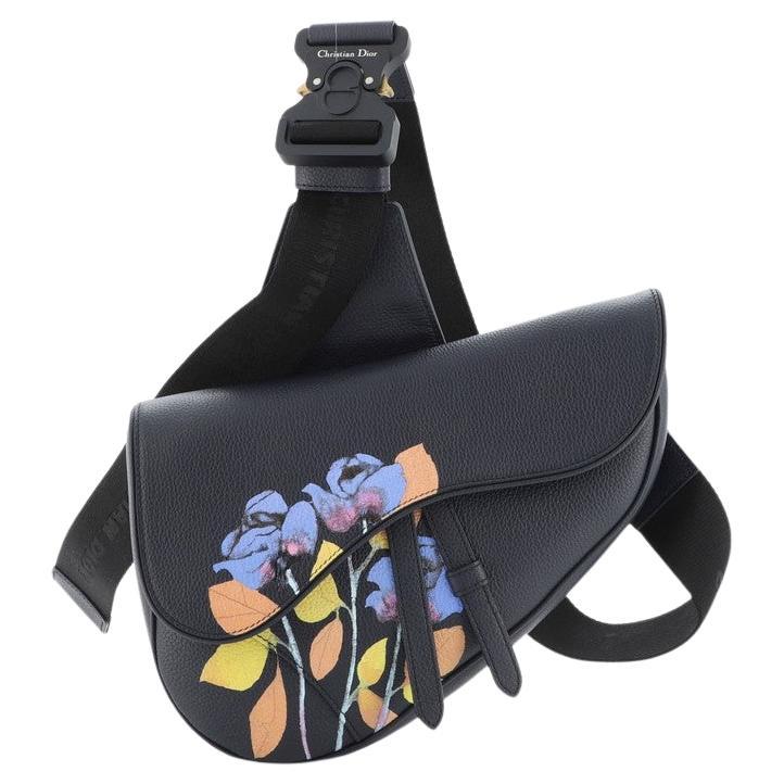 Christian Dior Alex Foxton Floral Saddle Crossbody Bag Printed Leather