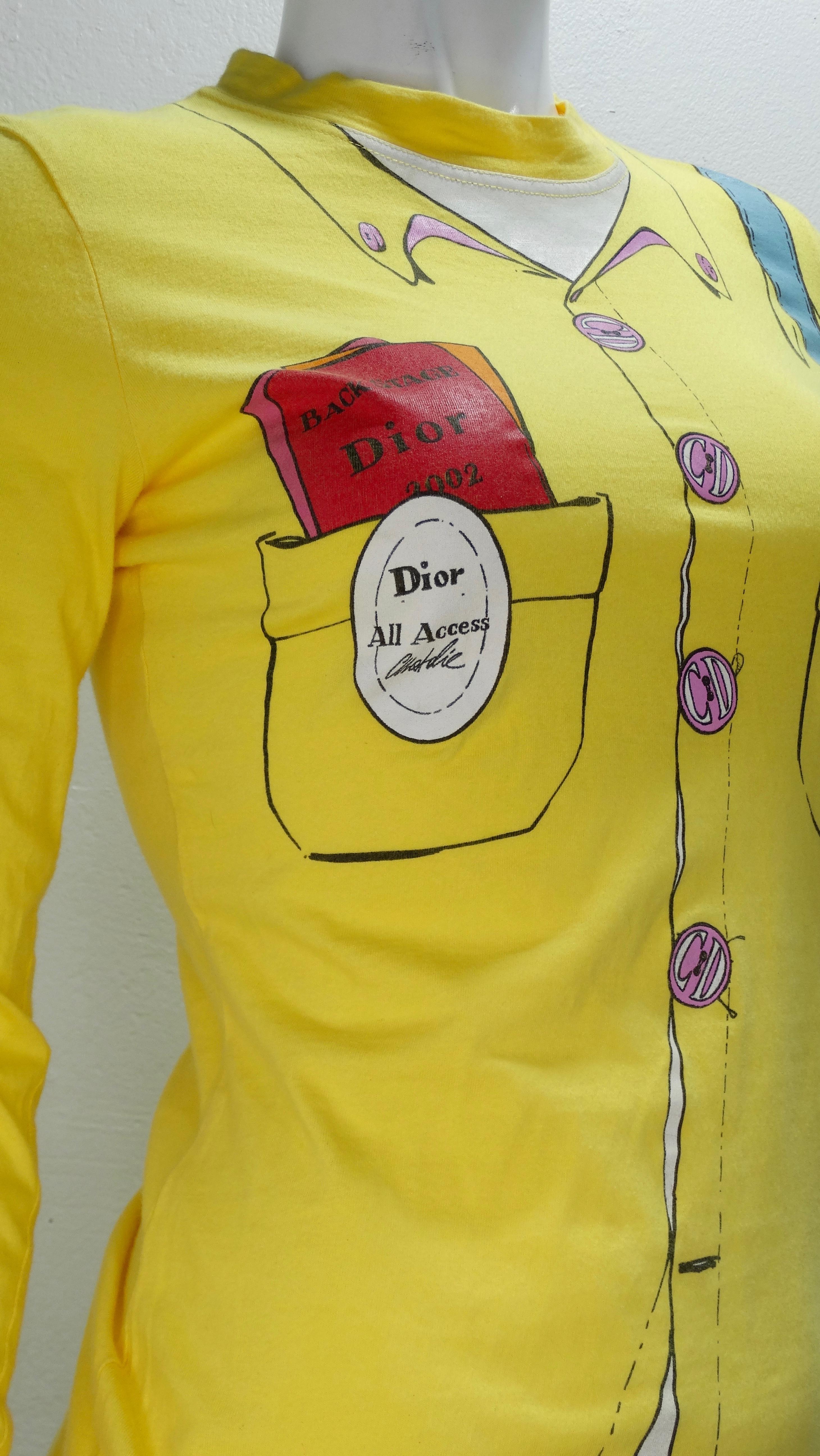 Yellow Christian Dior 'All Access' Graphic Long-Sleeve