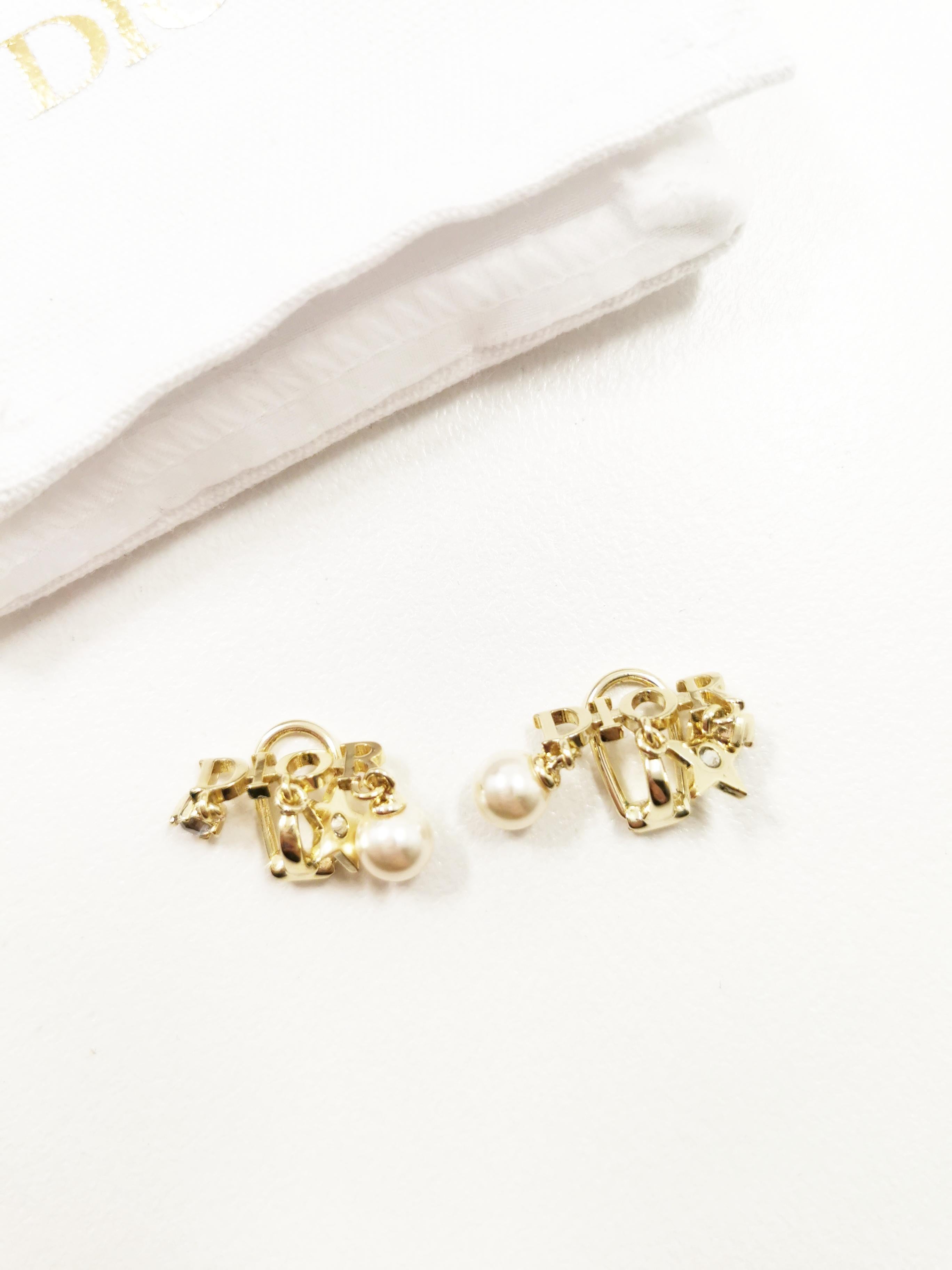 dior word earrings