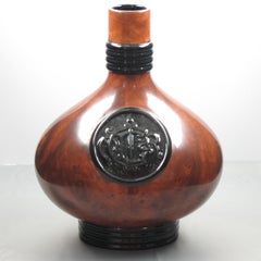 Christian Dior Amphora Ceramics Vase with Faux Wood Decor, circa 1980