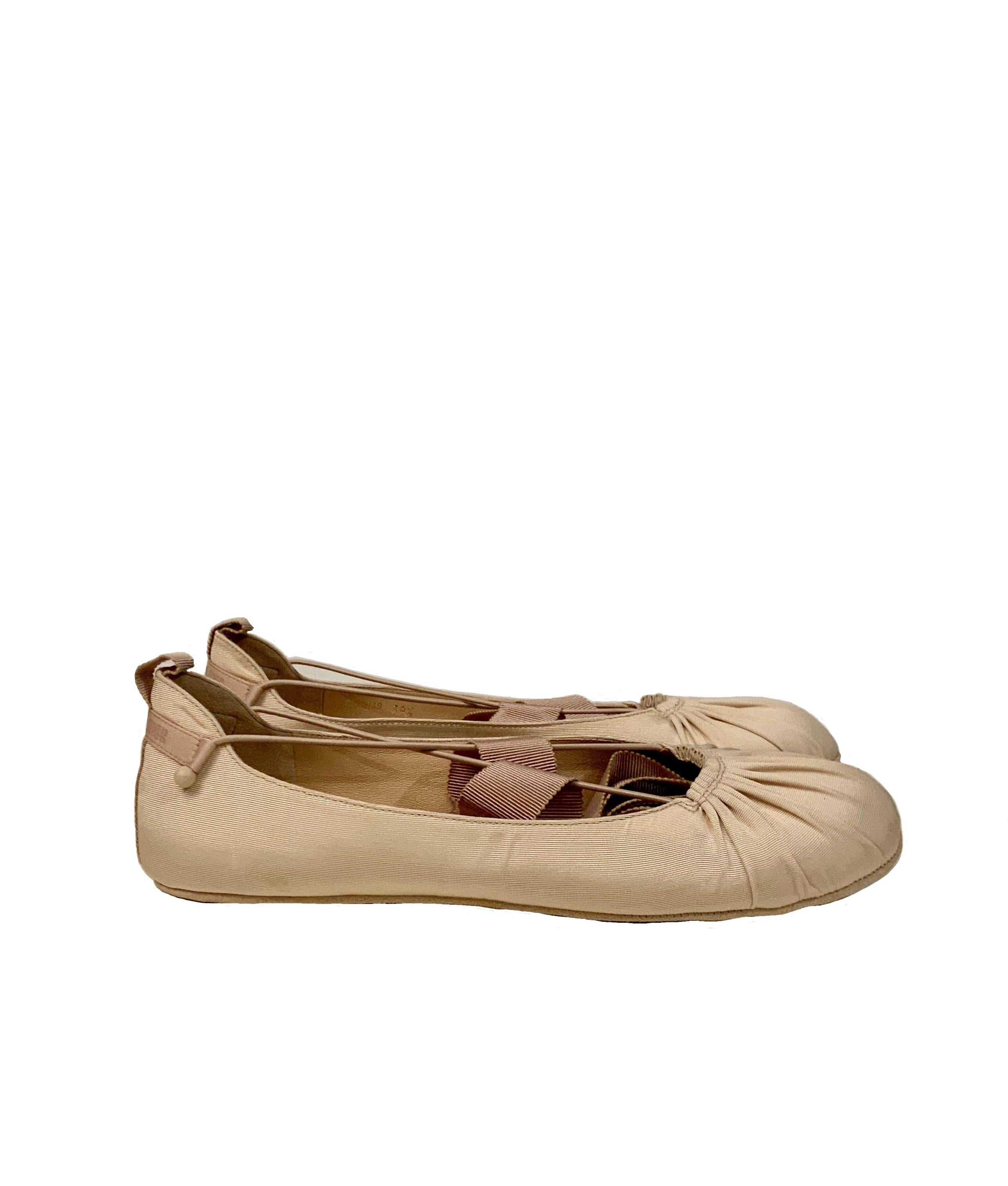 Christian Dior Ankle Wrap Ballet Flats In Excellent Condition In Geneva, CH