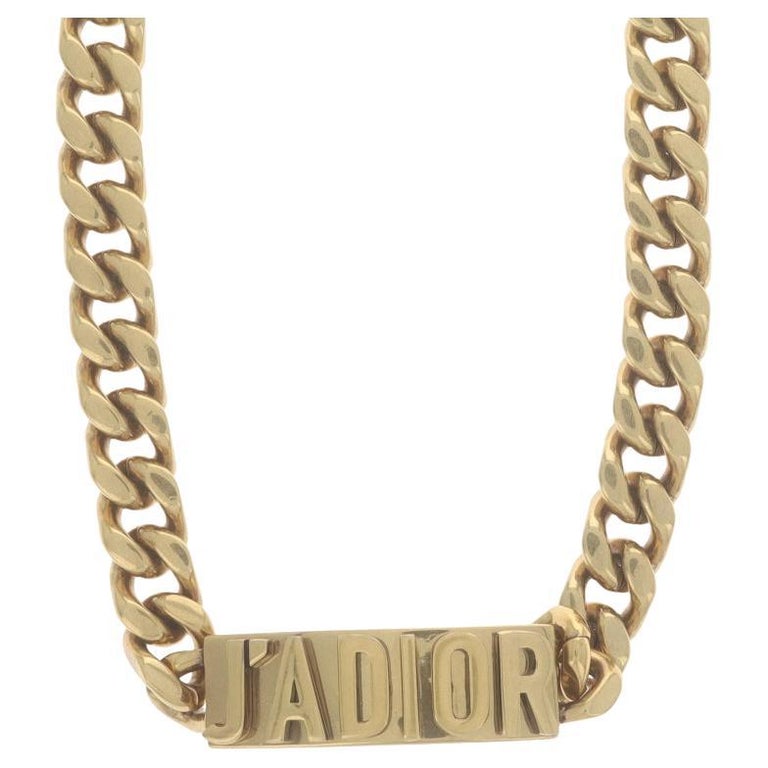 Christian Dior Antique Gold J'Adior ID Chain Choker Necklace - Brass  Adjustable For Sale at 1stDibs | j'adior choker, choker dior j'adior, christian  dior chain necklace