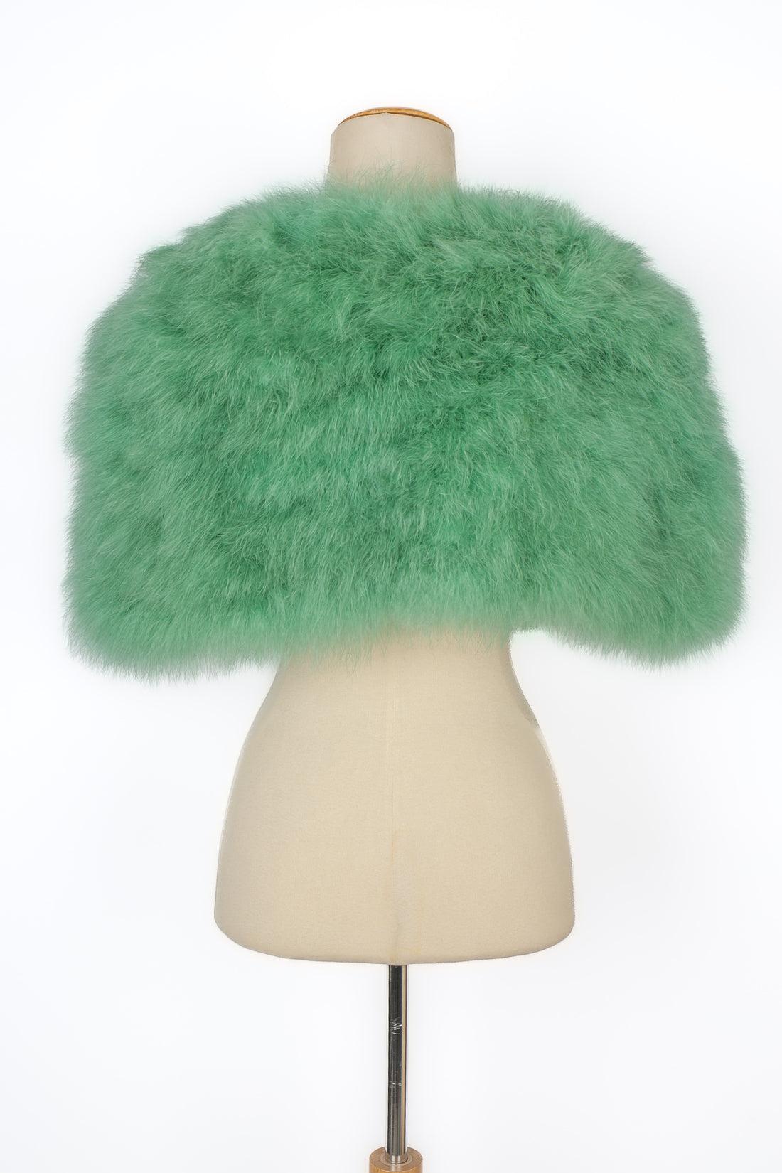 Christian Dior Aqua Green Feather Bolero, 2005 In Excellent Condition In SAINT-OUEN-SUR-SEINE, FR