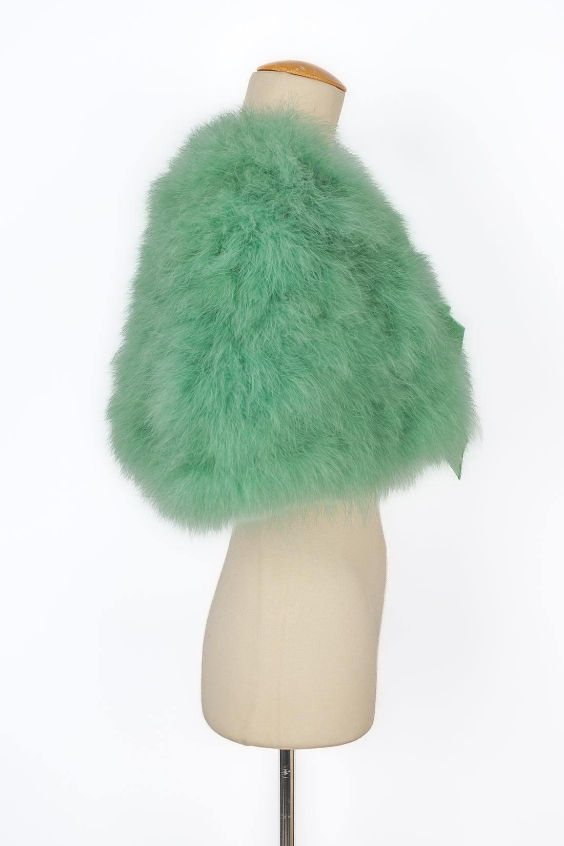 Women's Christian Dior Aqua Green Feather Bolero, 2005