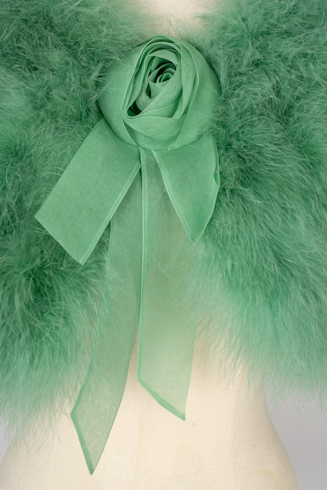 Christian Dior Aqua Green Feather Bolero, 2005 1