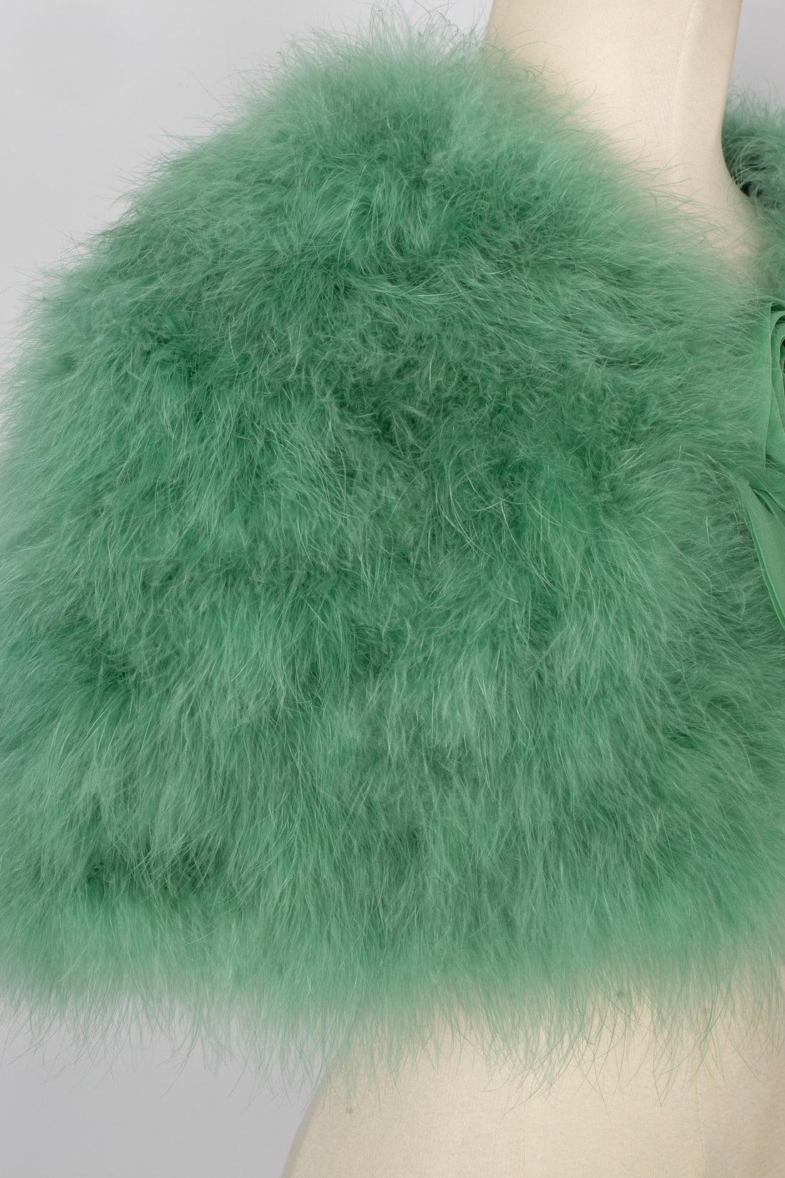 Christian Dior Aqua Green Feather Bolero, 2005 2