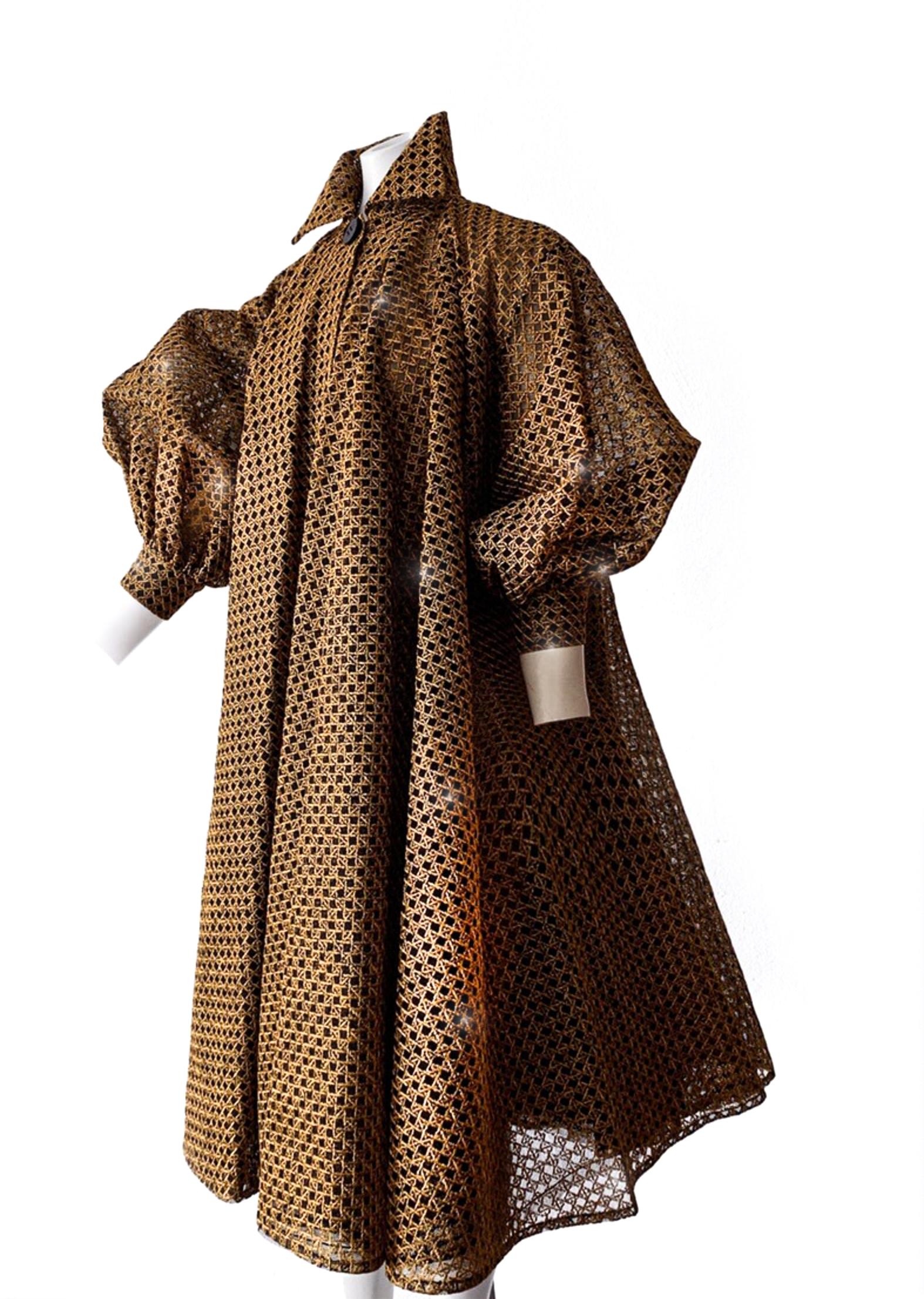 CHRISTIAN DIOR Archival SS 1991 Spectacular Coat Dress Swing Overcoat For Sale 9