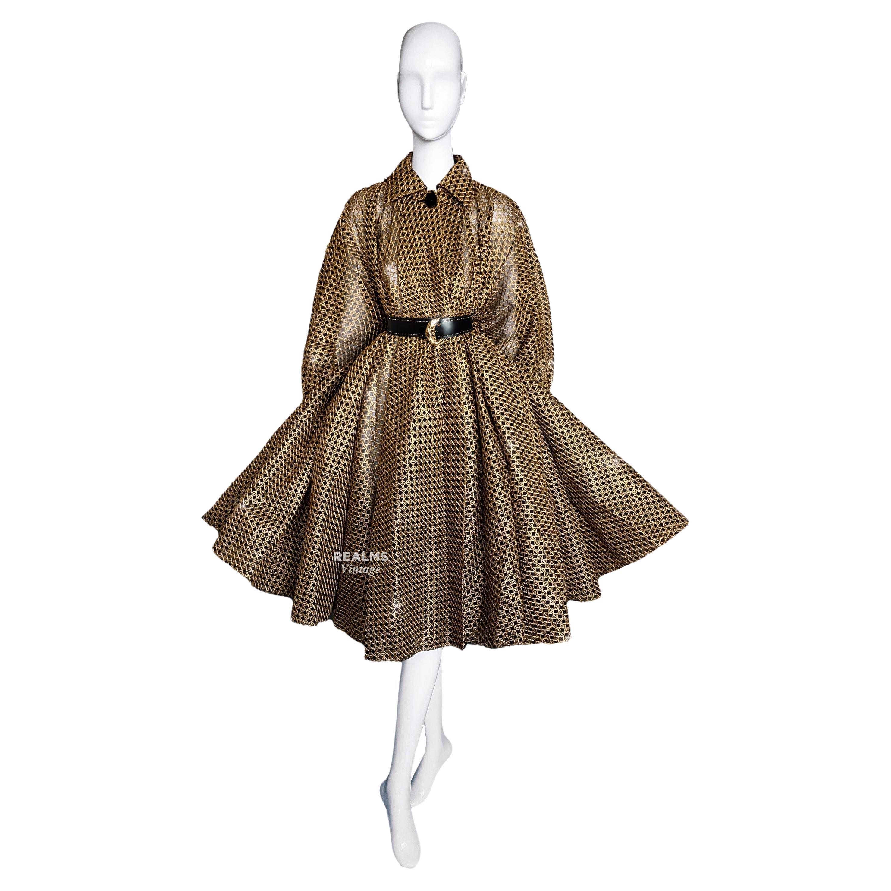 CHRISTIAN DIOR Archival SS 1991 Spectacular Coat Dress Swing Overcoat  For Sale