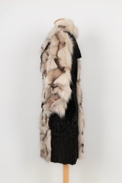 Christian Dior Astrakhan and Fox Patchwork Fur Coat Winter, 2006