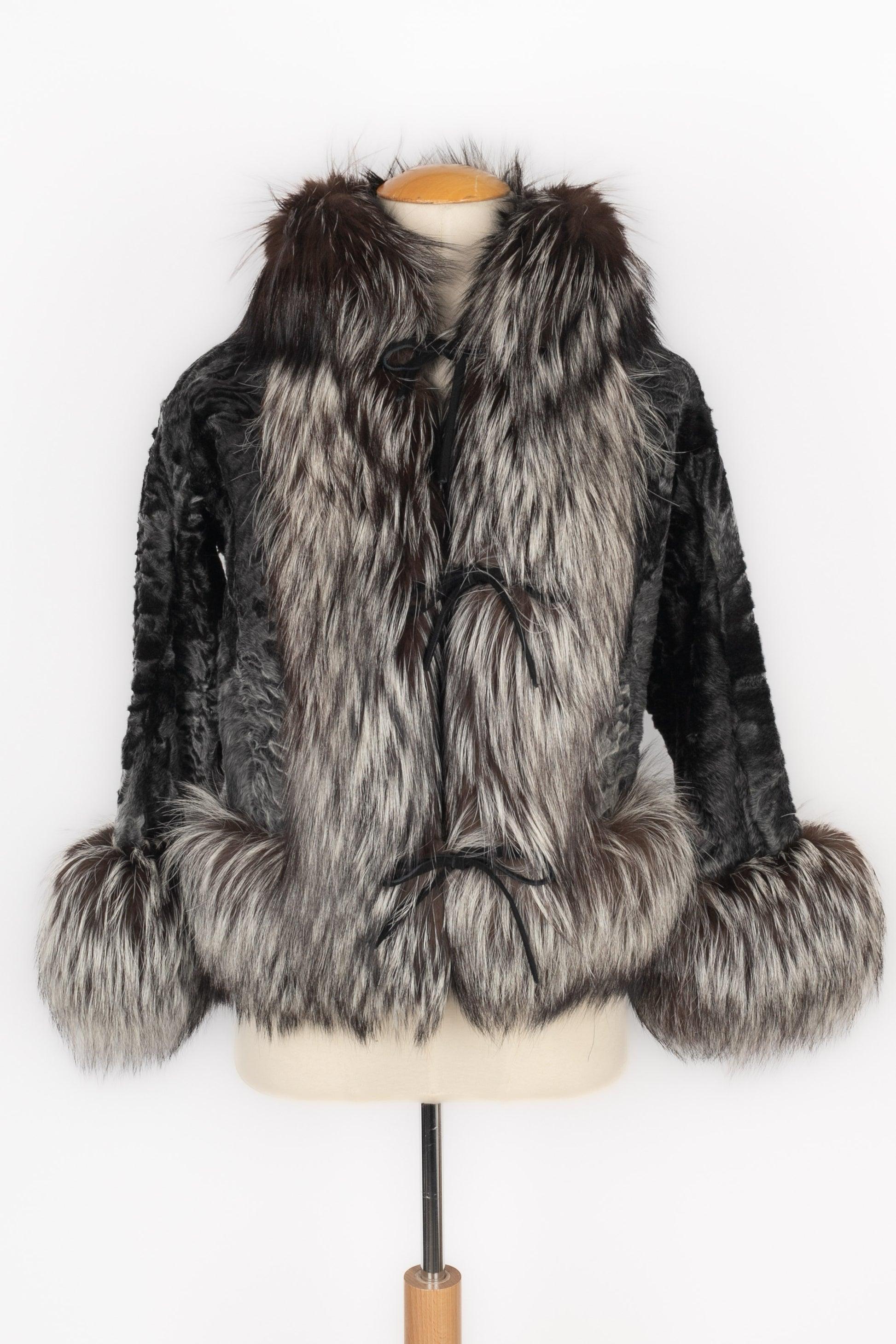 Christian Dior Astrakhan Jacket with fox fur, 2008 For Sale
