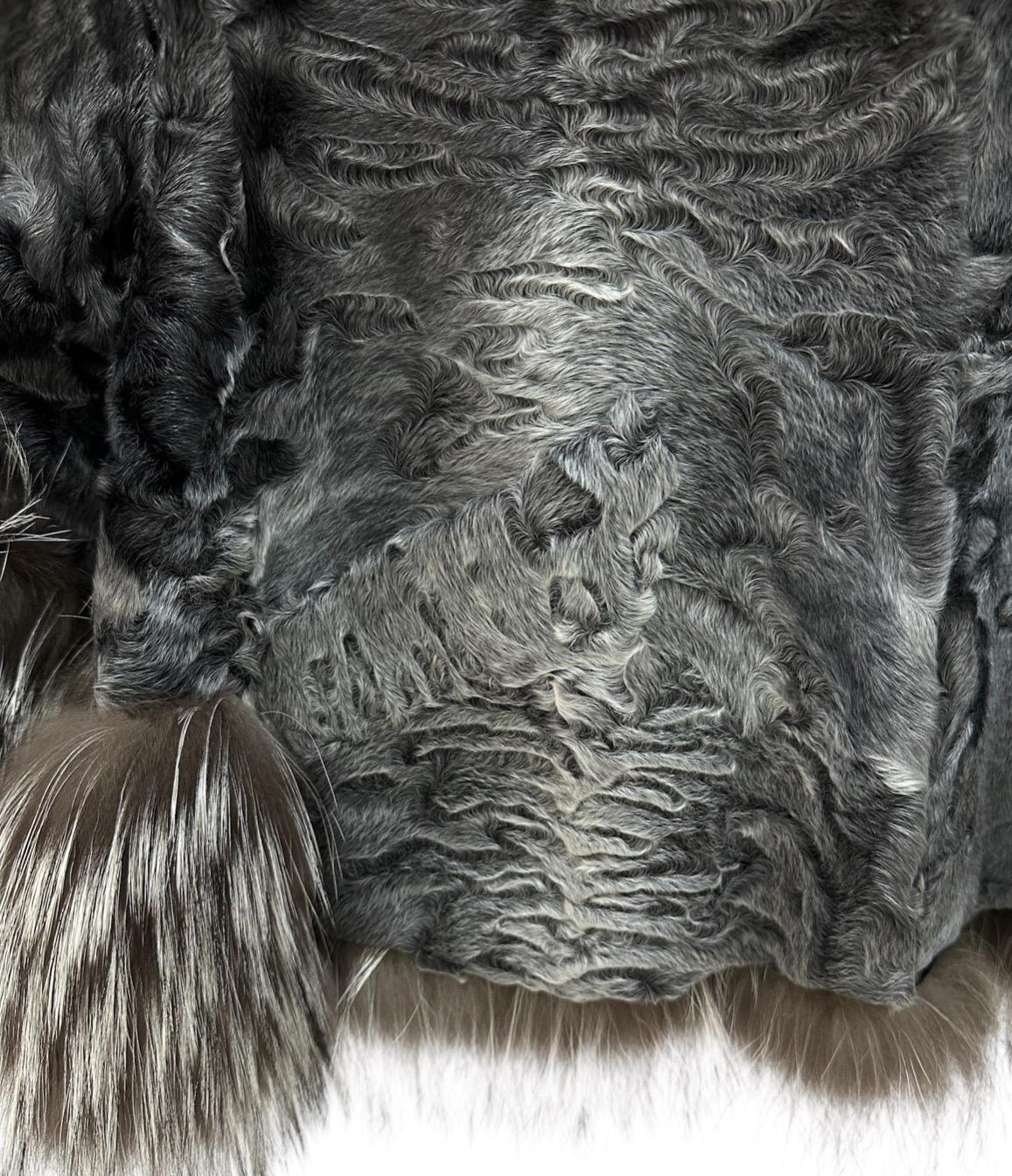 Christian Dior Astrakhan Lambskin  Fox Fur Collar Coat Sz.34 6