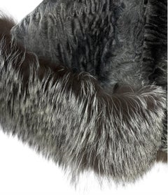 Christian Dior Astrakhan Lambskin  Fox Fur Collar Coat Sz.34