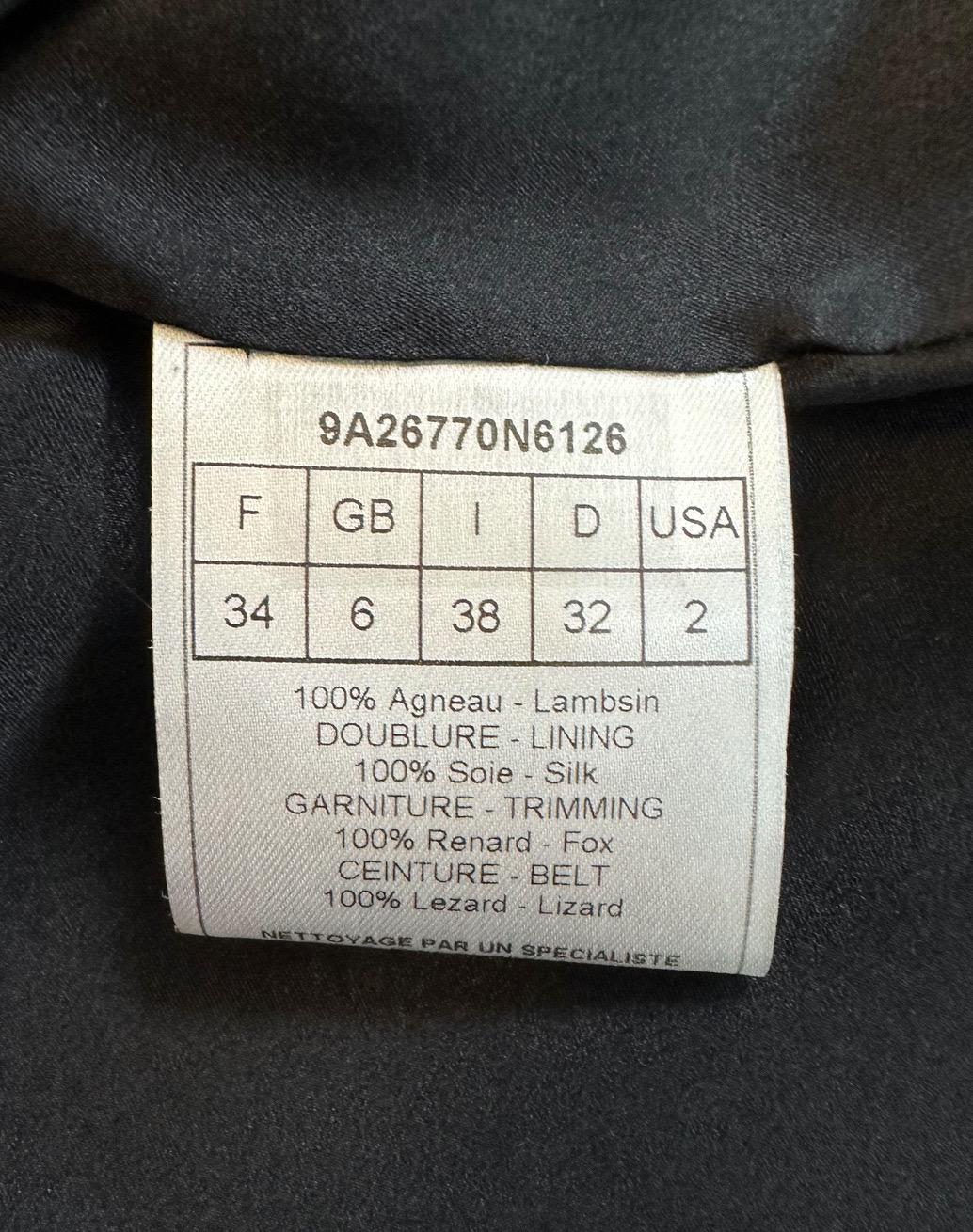 Christian Dior Astrakhan Lambskin  Fox Fur Collar Coat Sz.34 In Excellent Condition In Krakow, PL