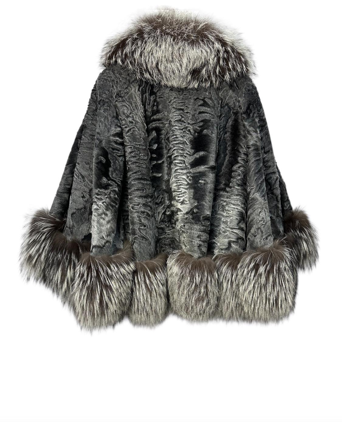 Christian Dior Astrakhan Lambskin  Fox Fur Collar Coat Sz.34 1