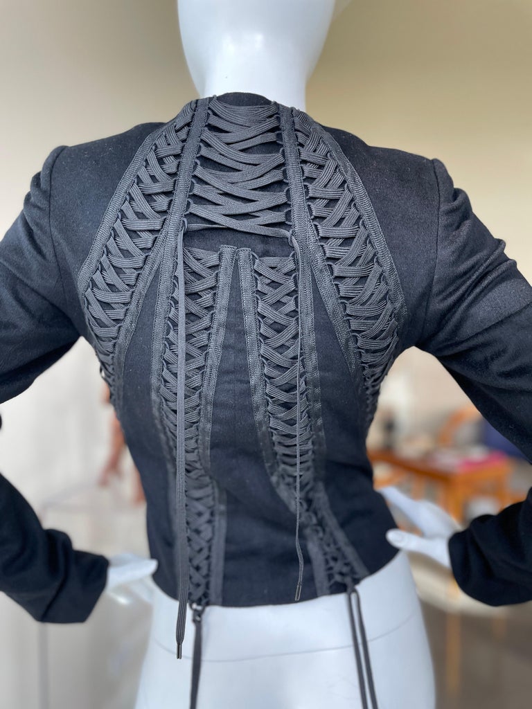 Christian Dior Autumn 2002 Black Cashmere Corset Laced