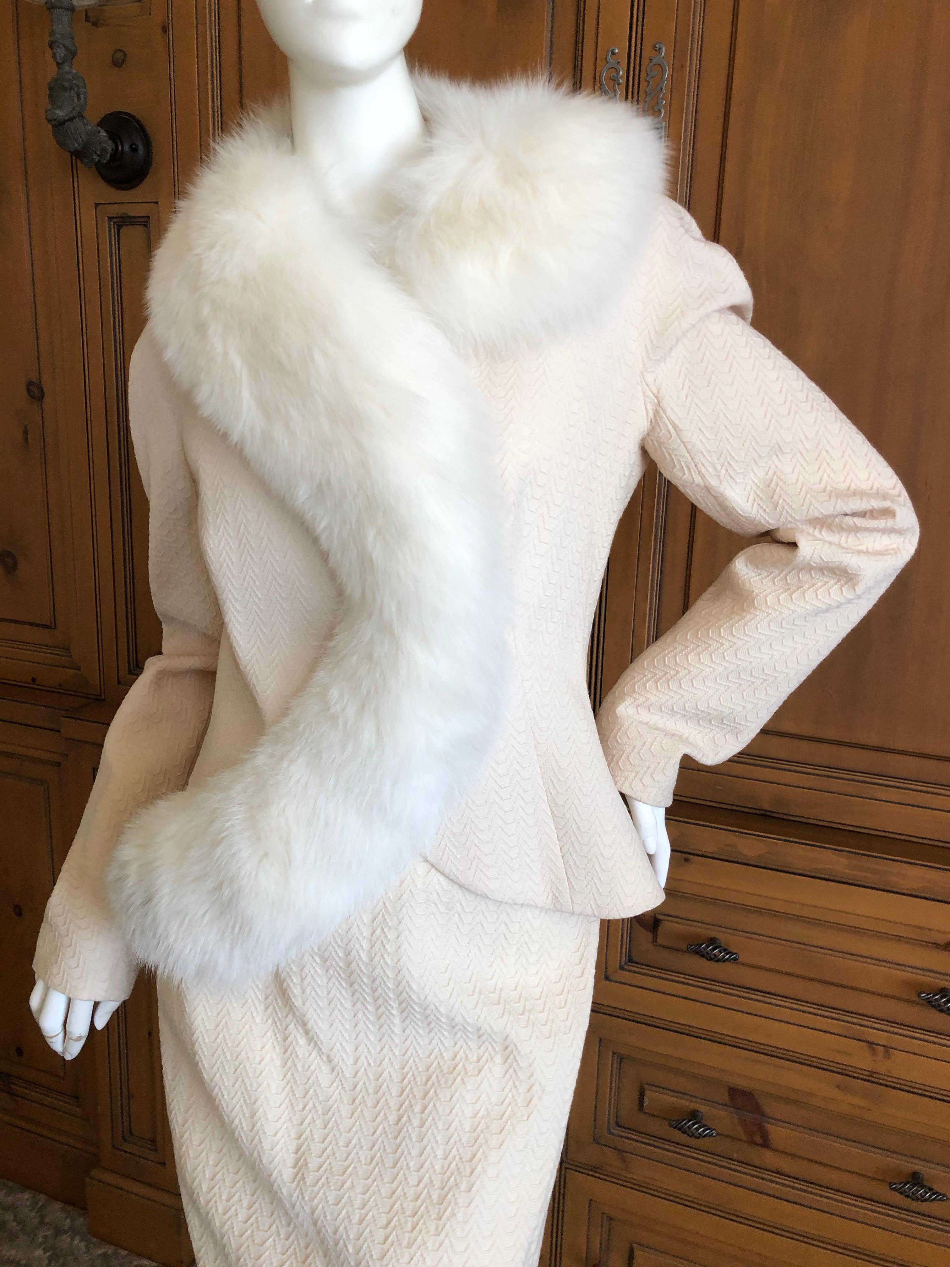 Women's  Christian Dior AW '97 by John Galliano Vintage Fox Fur Trim Jacket & Skirt Suit For Sale