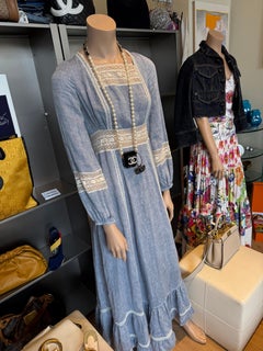 Christian Dior Azure Long Lace Dress FR 38 / IT 42