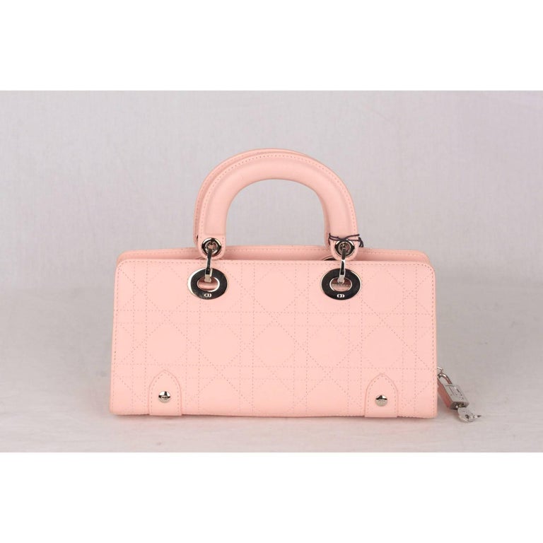 CHRISTIAN DIOR Baby Pink Cannage EAST WEST LADY DIOR Bag Small For Sale at  1stDibs | lady dior east west bag, baby pink dior bag, dior east west lady  dior