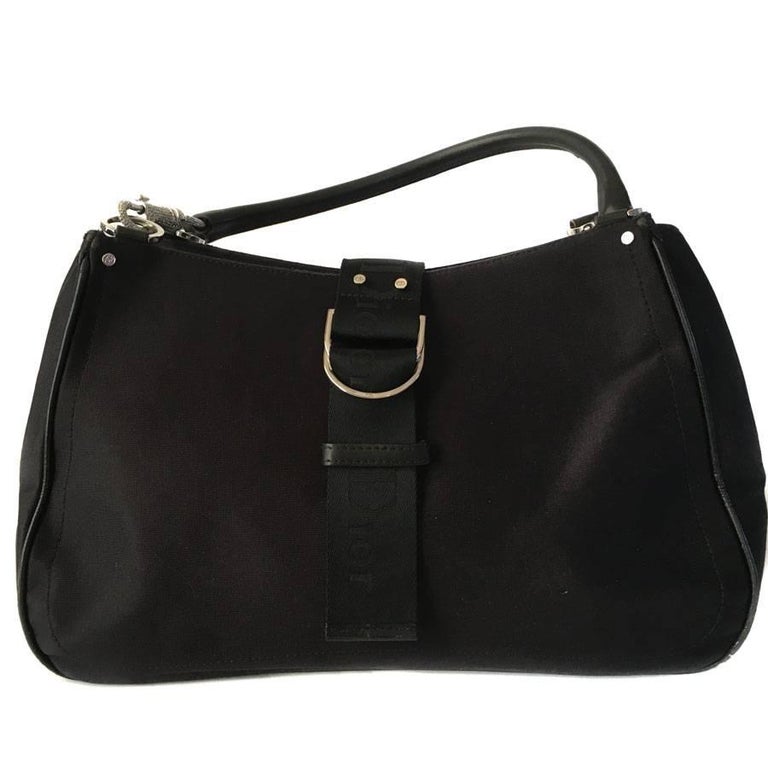 CHRISTIAN DIOR Bag in Black Satin Fabric For Sale at 1stdibs