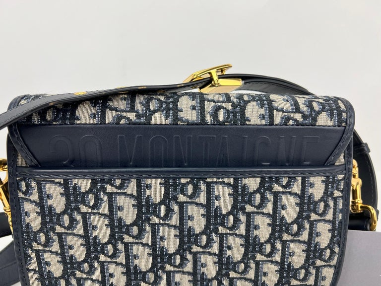 Christian Dior Bag Oblique Jacquard Blue Medium Bobby Flap Crossbody Bag