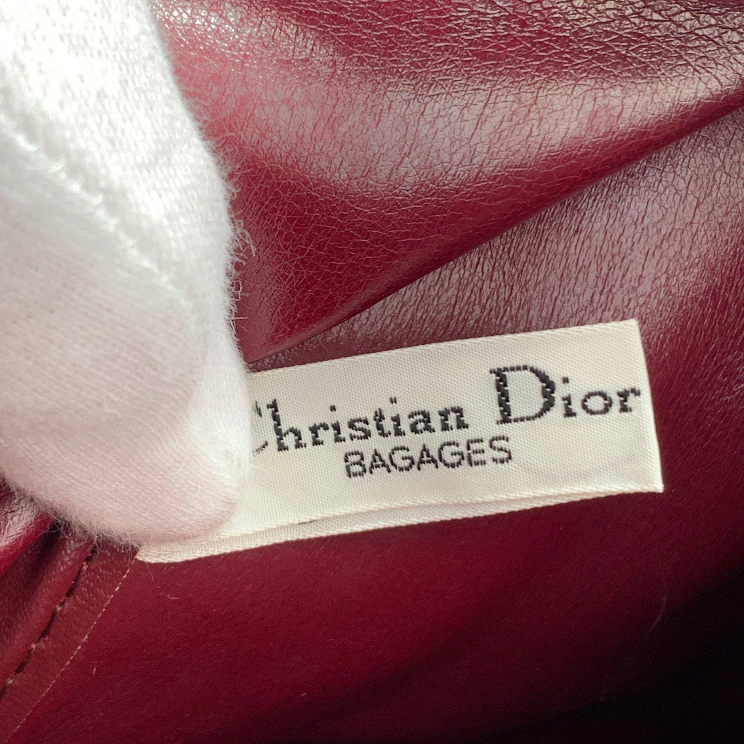 Christian Dior Bagages Vintage Burgundy Logo Canvas Boston Bag 3