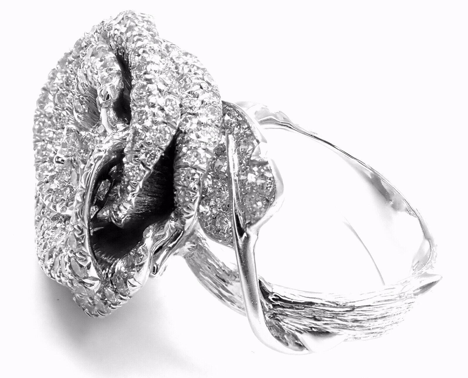 Brilliant Cut Christian Dior Bagatelle Rose Diamond Medium Model White Gold Ring