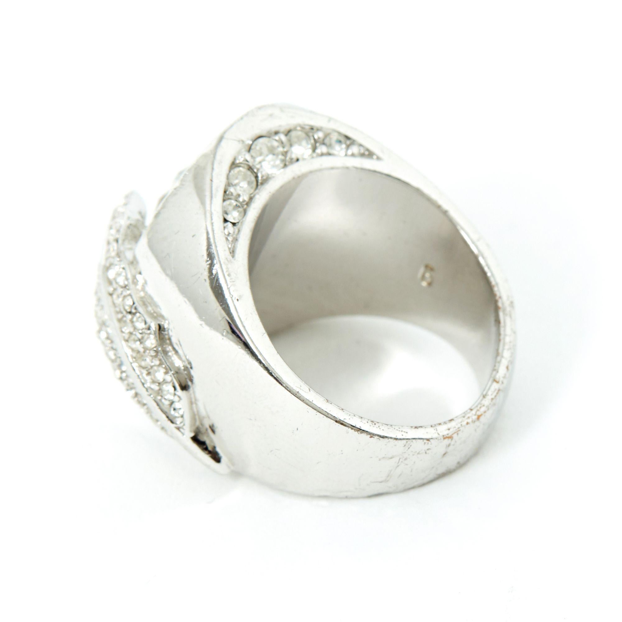 Christian Dior Bague D TDD50 Silberfarbener Fancy Diamantring US5.75 Damen im Angebot