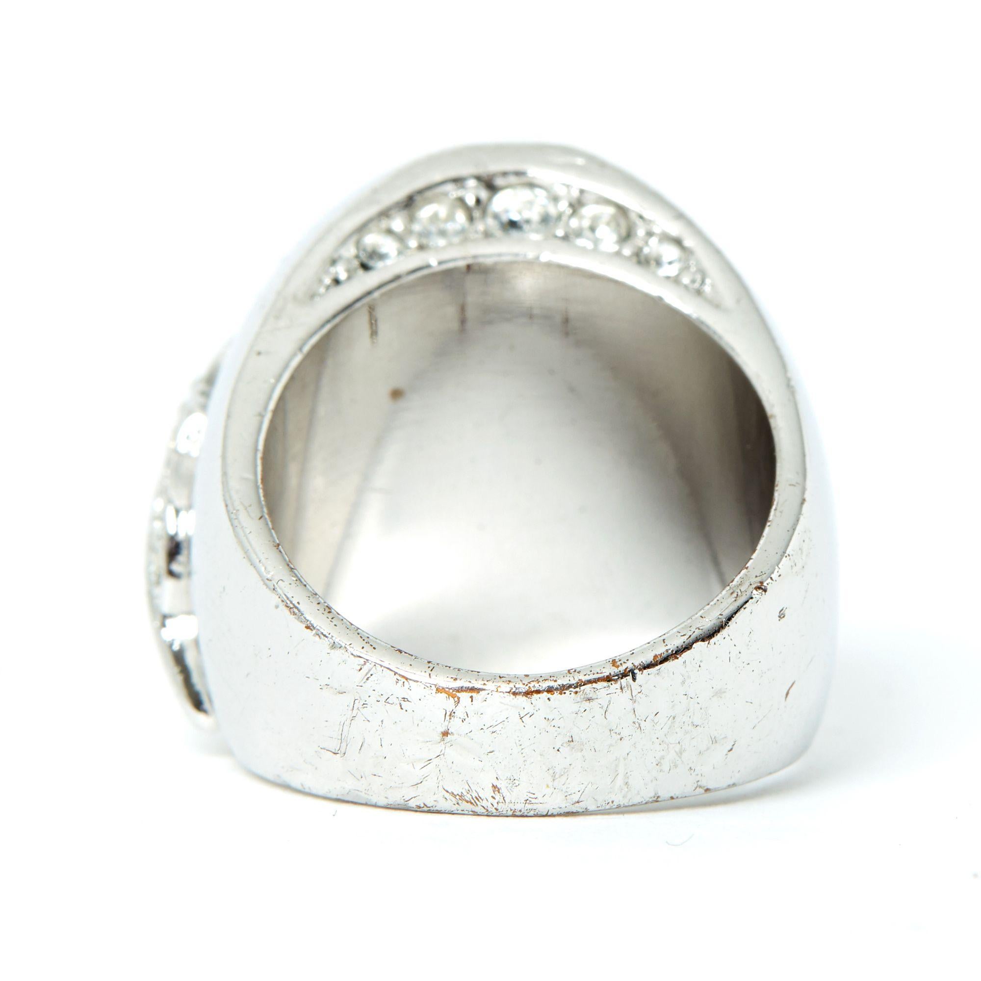 Women's Christian Dior Bague D TDD50 Silver Color Fancy Diamonds Ring US5.75 For Sale