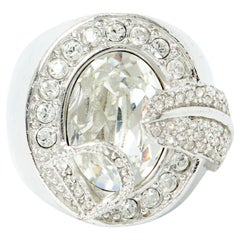 Bague Christian Dior Bague D TDD50 couleur argent et diamants fantaisie taille US5,75