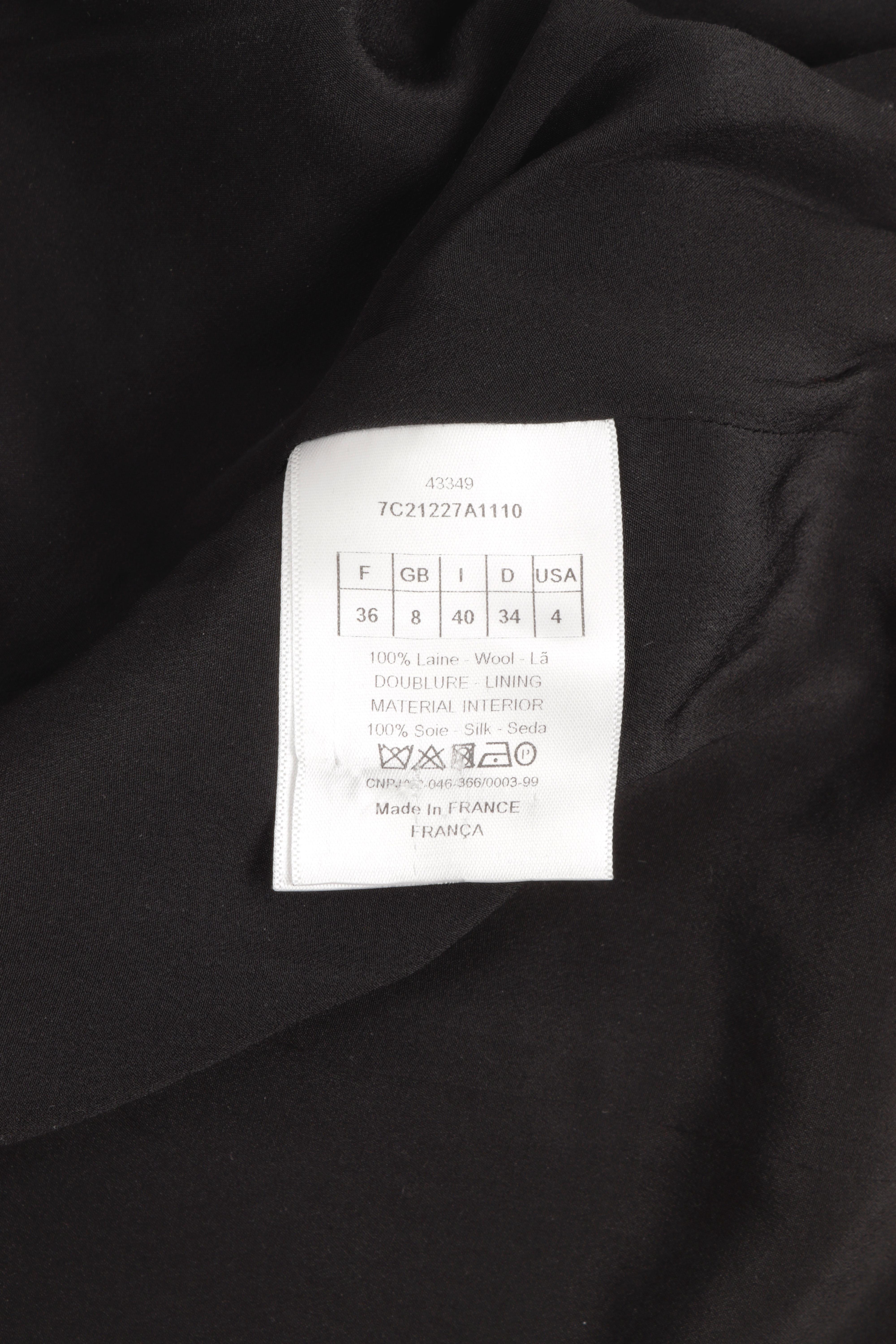 Veste Bar Christian Dior en laine noire avec fronces et nœud en soie en vente 7