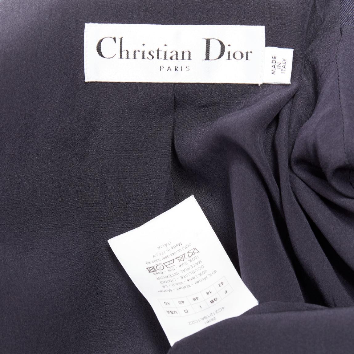 CHRISTIAN DIOR Bar navy mohair wool double breasted silk lined blazer FR42 XL For Sale 4