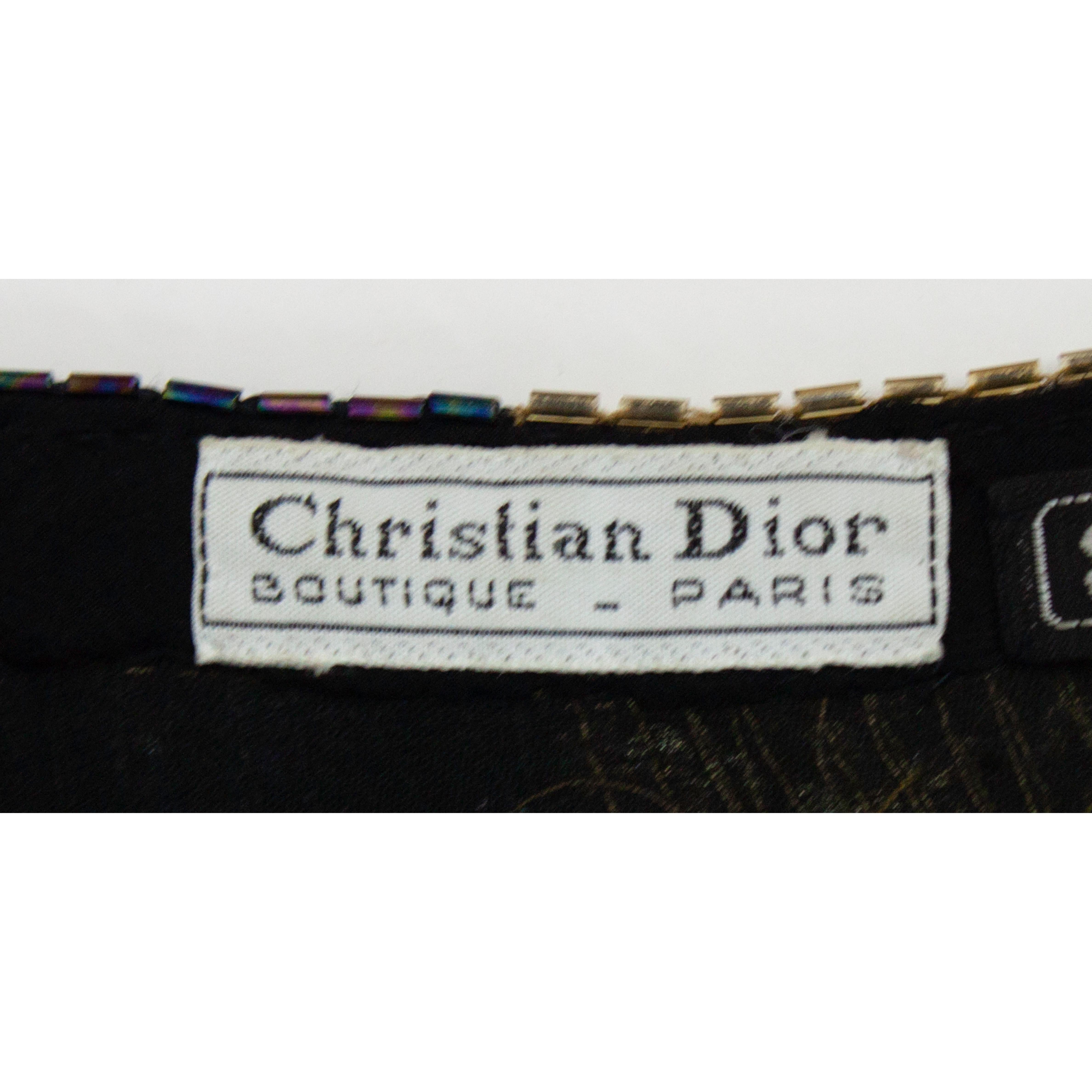 Christian Dior batwings evening sequin dress. circa 1980s For Sale 4
