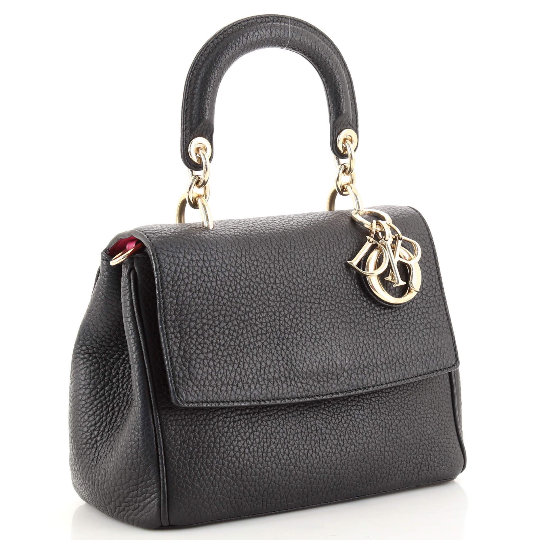 Black Christian Dior Be Dior Bag Pebbled Leather Mini