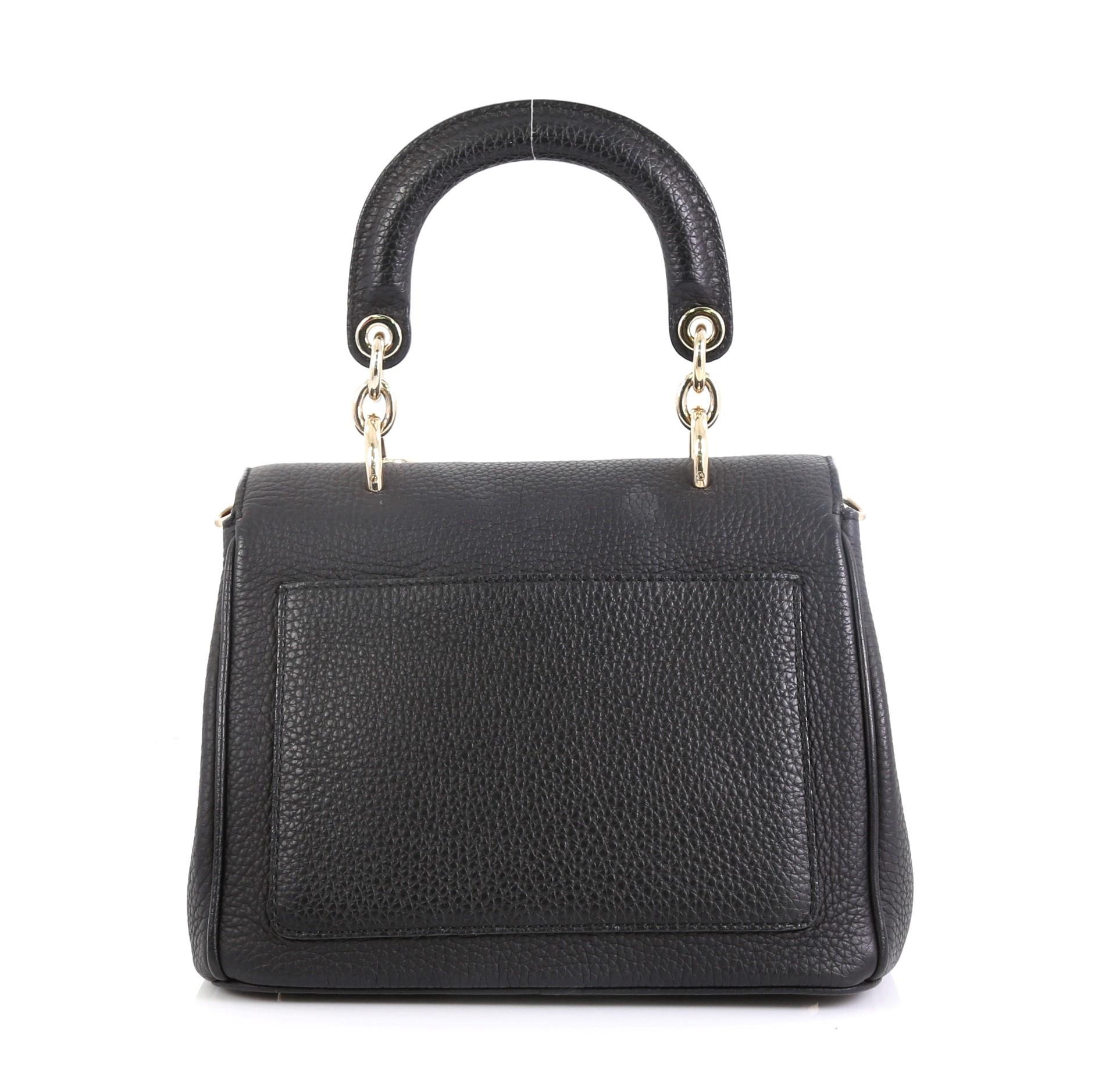 Black Christian Dior Be Dior Bag Pebbled Leather Small