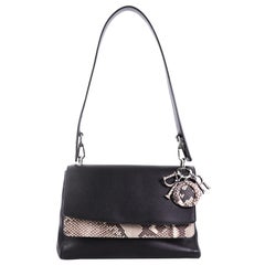 Christian Dior Be Dior Double Flap Bag Leather and Python Medium