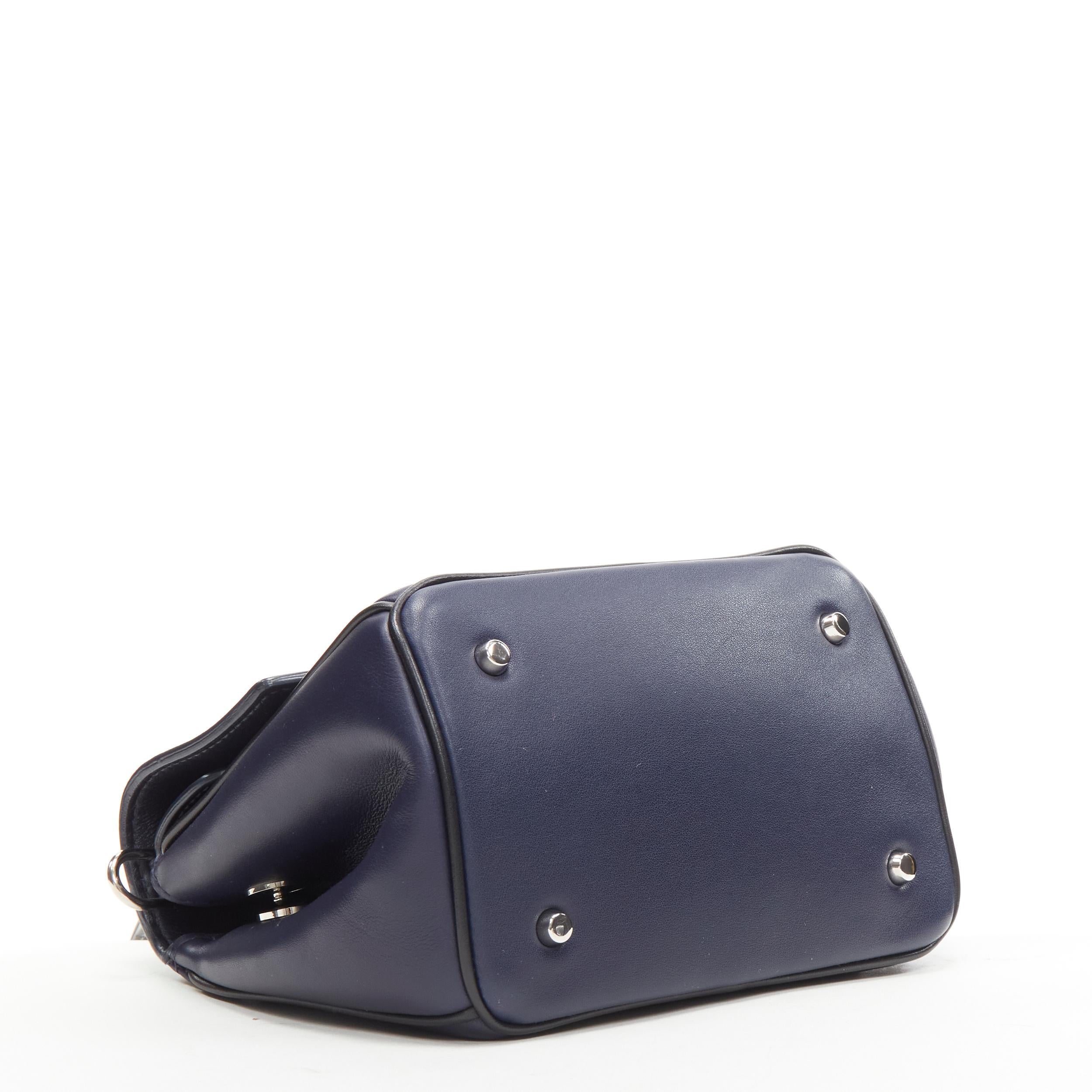 CHRISTIAN DIOR Be Dior Micro blue silver leather flap small shoulder bag 4
