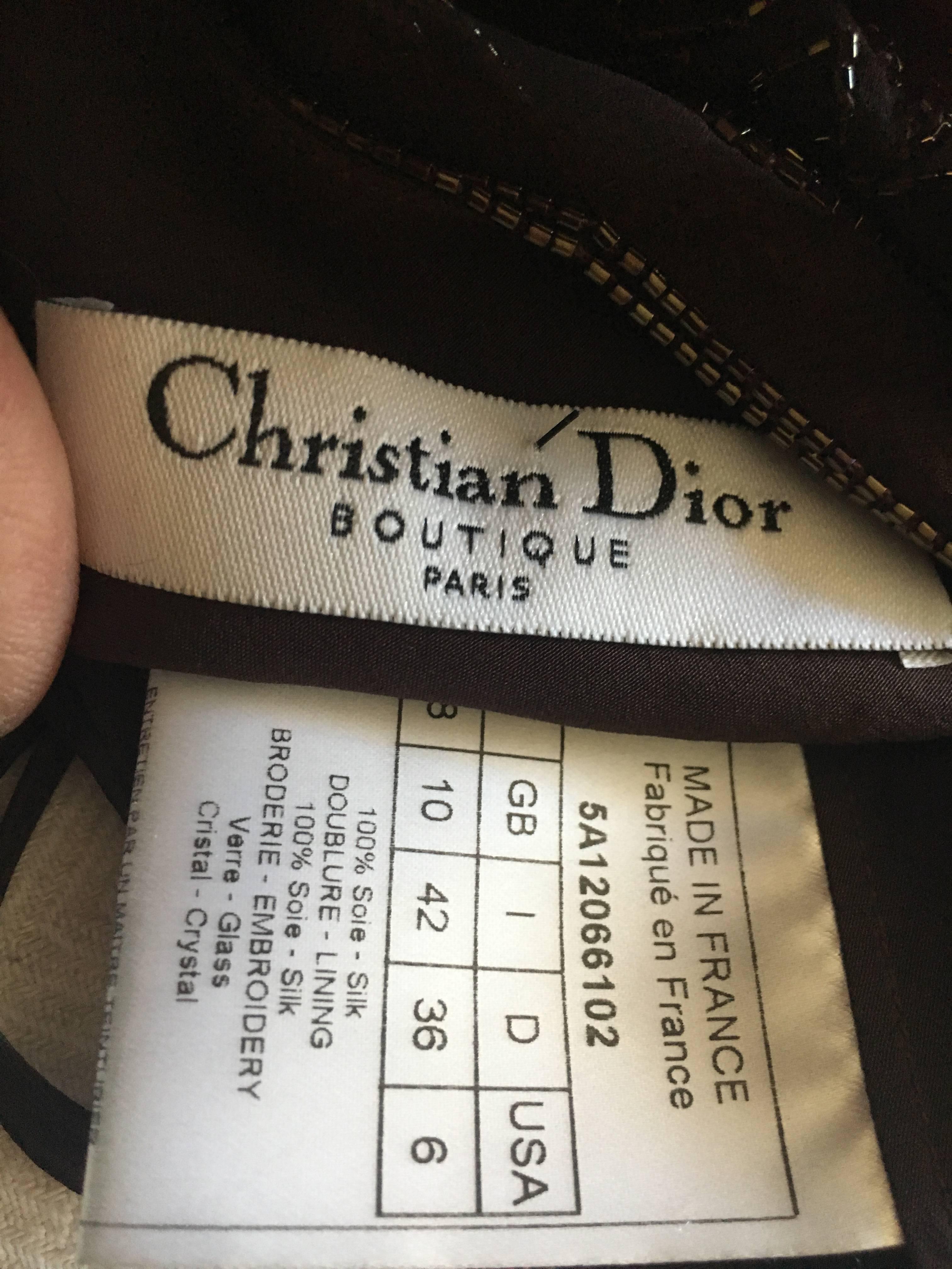 Christian Dior Bead Embellished Silk Chiffon Cocktail Dress by John Galliano For Sale 3