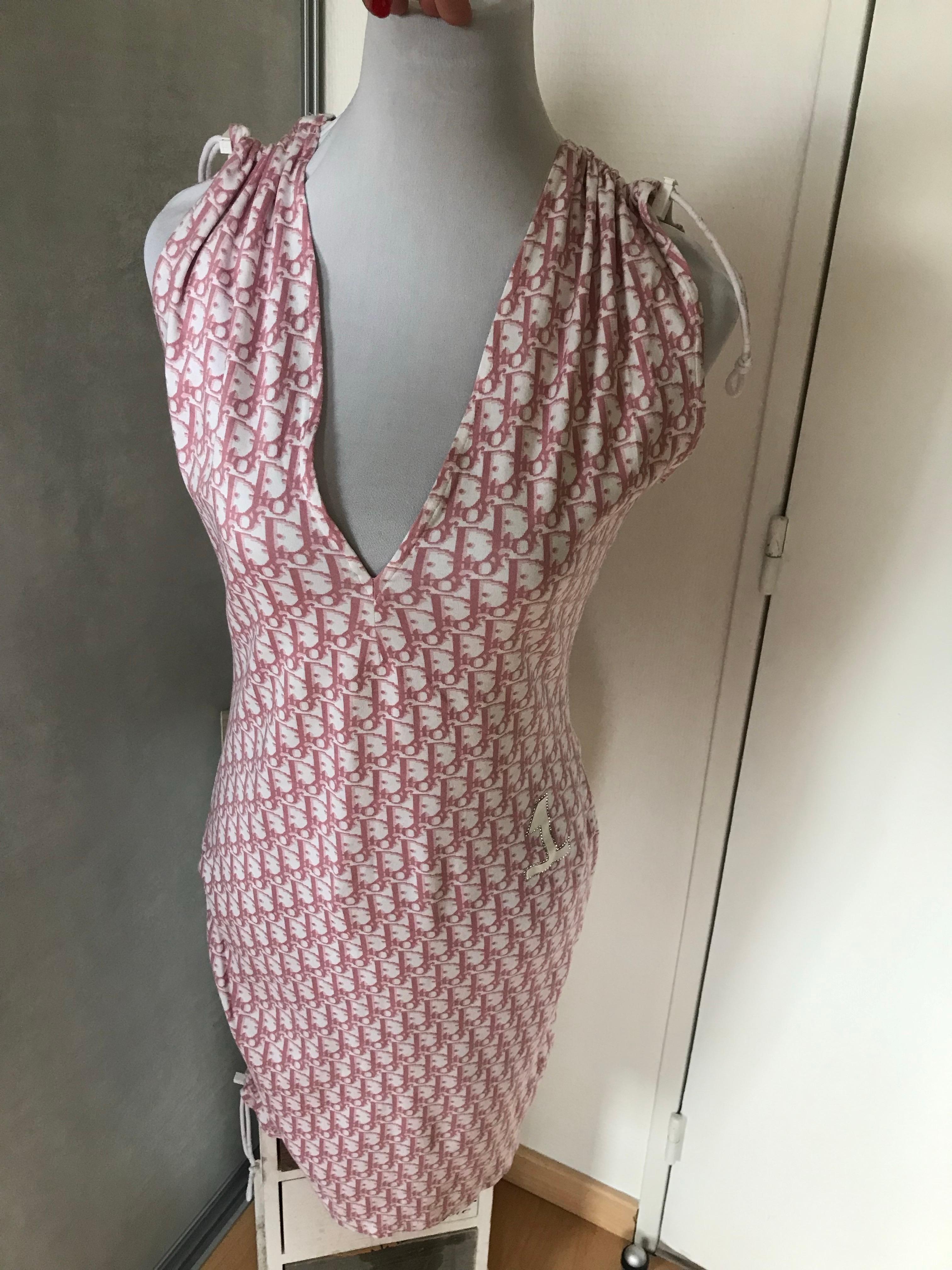 CHRISTIAN DIOR Belle robe oblique avec monogramme en vente 5