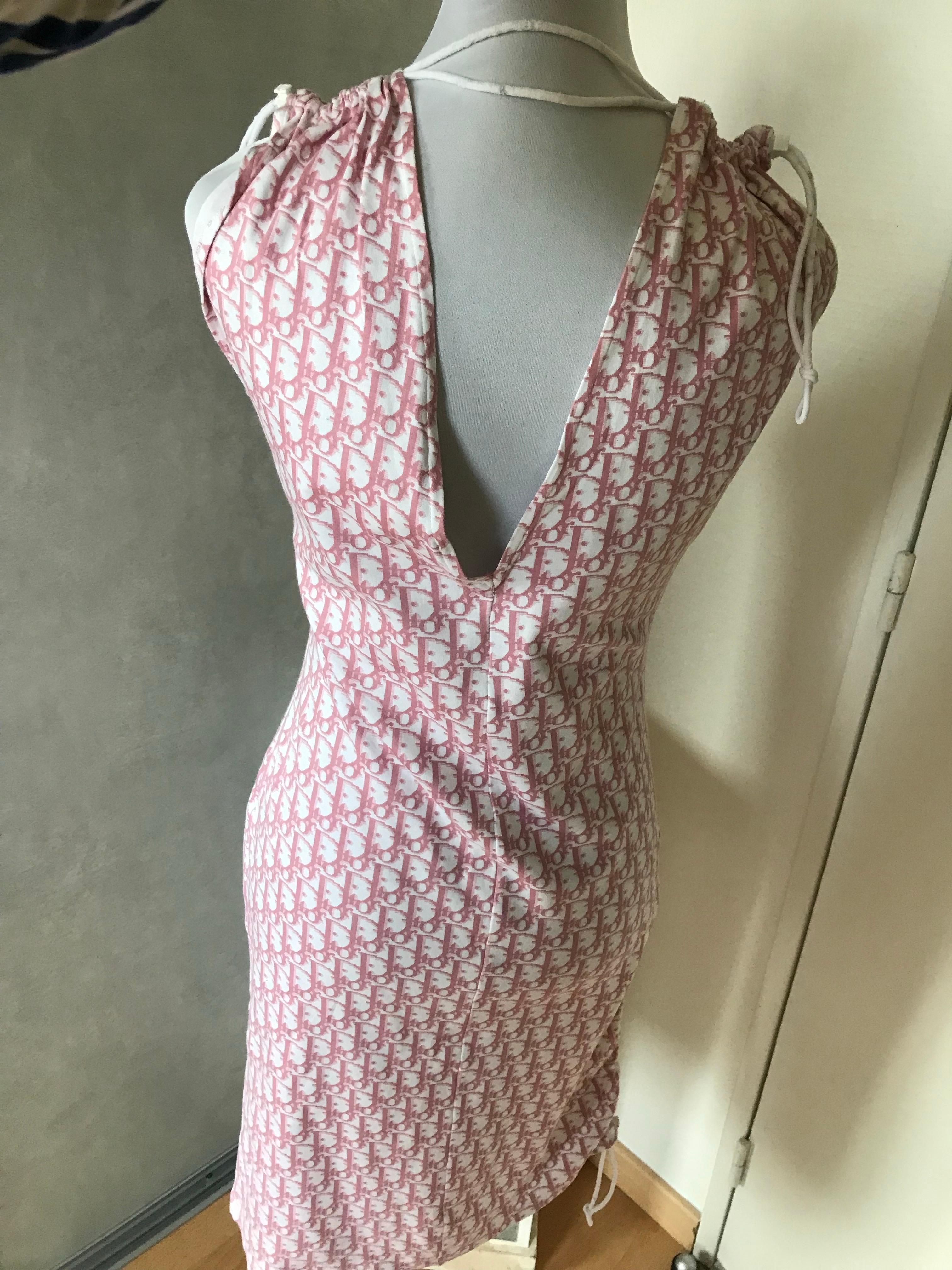 CHRISTIAN DIOR Belle robe oblique avec monogramme en vente 6