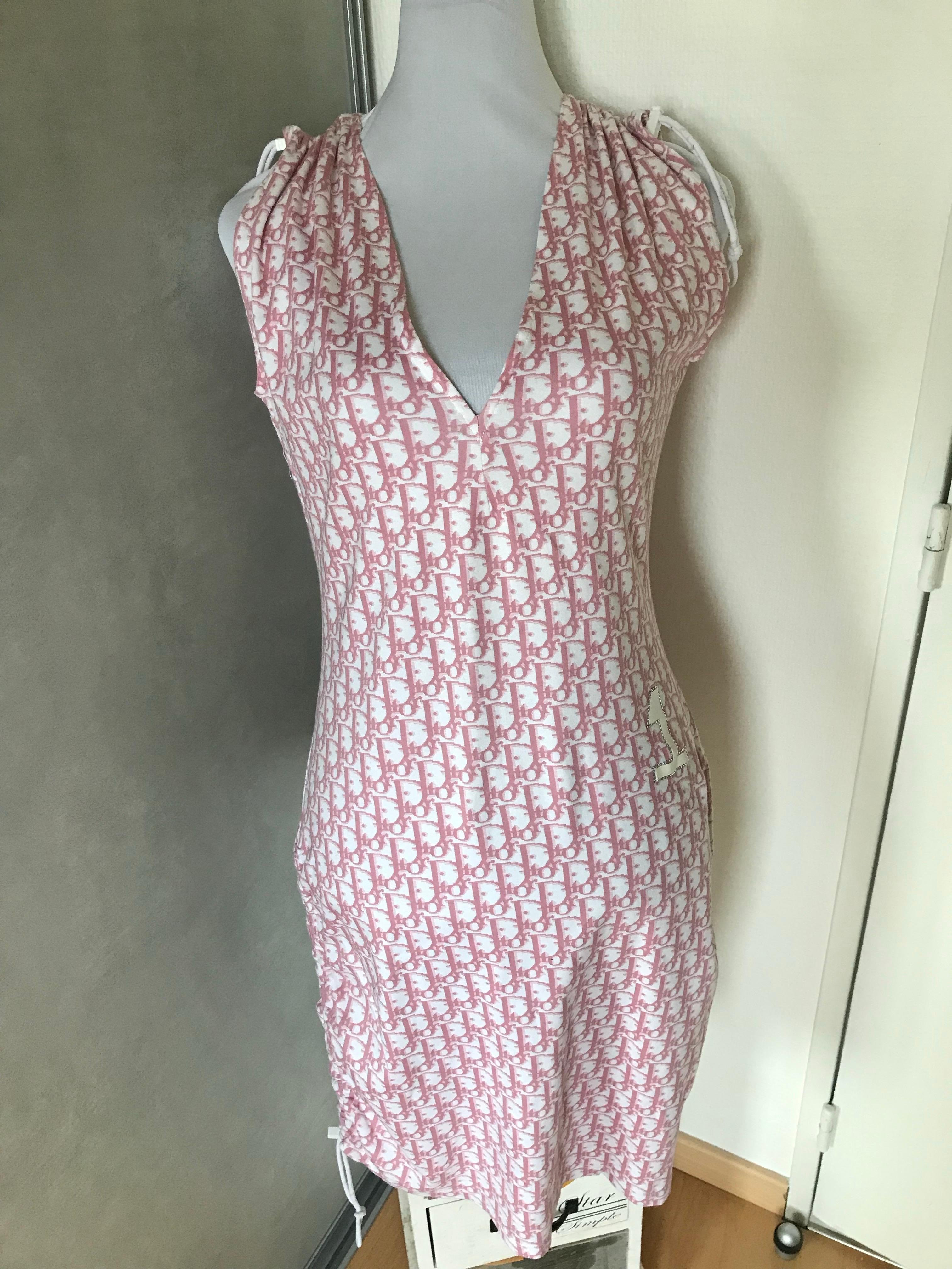 Gris CHRISTIAN DIOR Belle robe oblique avec monogramme en vente